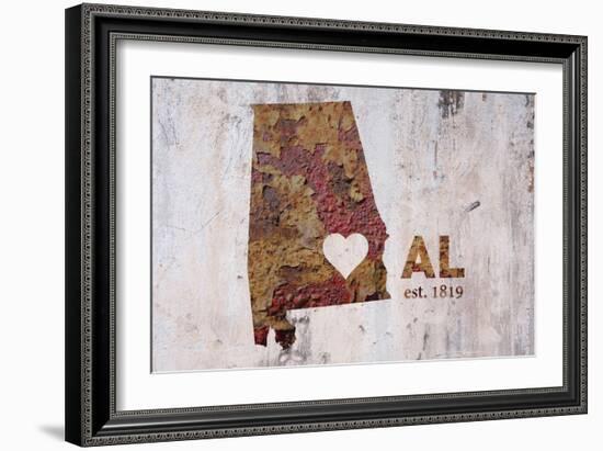 AL Rusty Cementwall Heart-Red Atlas Designs-Framed Giclee Print