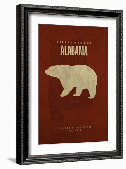 AL State Minimalist Posters-Red Atlas Designs-Framed Giclee Print