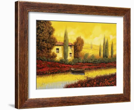 Al Tramonto Sul Fiume-Guido Borelli-Framed Giclee Print