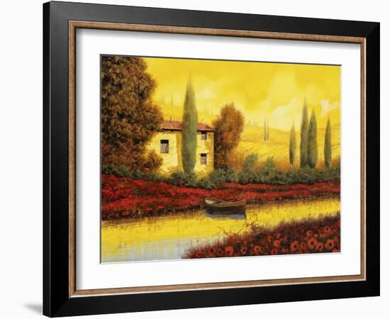 Al Tramonto Sul Fiume-Guido Borelli-Framed Giclee Print