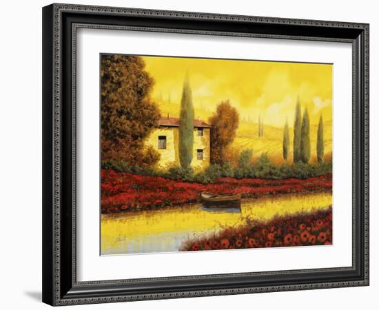 Al Tramonto Sul Fiume-Guido Borelli-Framed Giclee Print