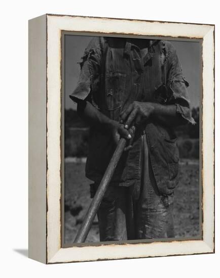 Alabama African American Tenant Farmer Holding a Hoe, June 1936-Dorothea Lange-Framed Stretched Canvas