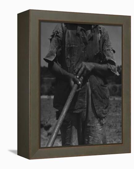 Alabama African American Tenant Farmer Holding a Hoe, June 1936-Dorothea Lange-Framed Stretched Canvas