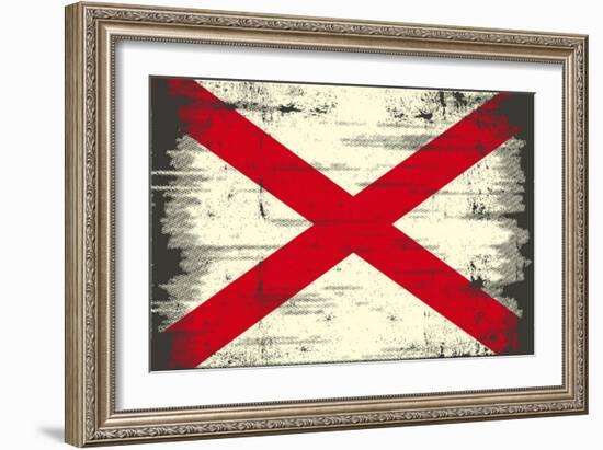 Alabama Grunge Flag-TINTIN75-Framed Art Print