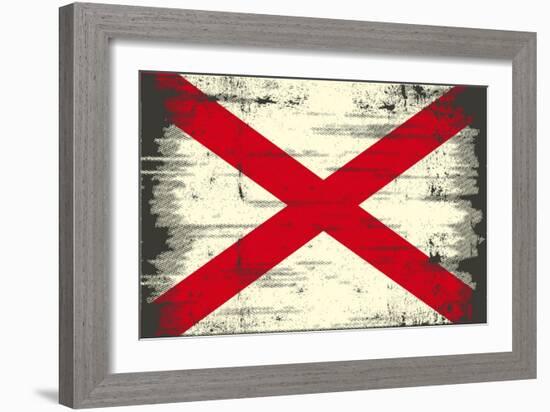 Alabama Grunge Flag-TINTIN75-Framed Art Print