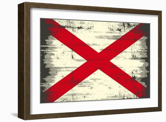 Alabama Grunge Flag-TINTIN75-Framed Art Print