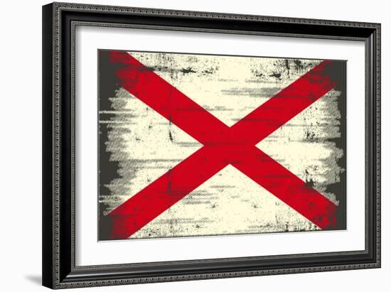 Alabama Grunge Flag-TINTIN75-Framed Art Print