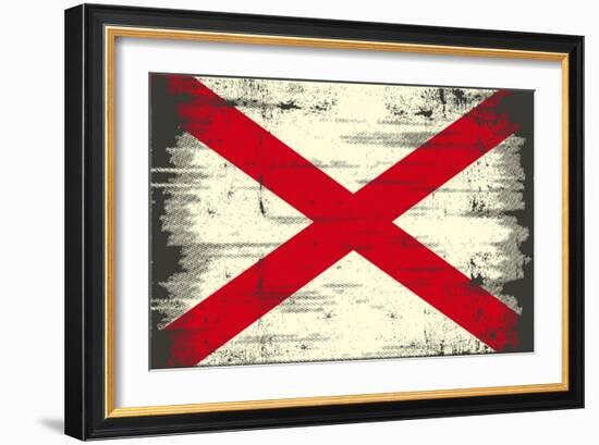 Alabama Grunge Flag-TINTIN75-Framed Art Print