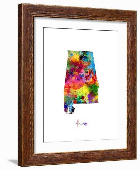 Alabama Map-Michael Tompsett-Framed Art Print