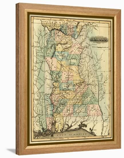 Alabama - Panoramic Map - Alabama-Lantern Press-Framed Stretched Canvas