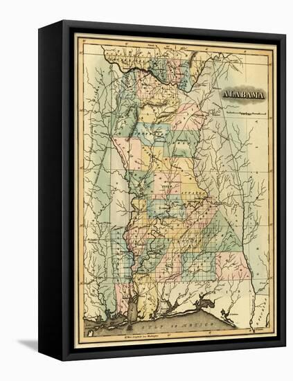 Alabama - Panoramic Map - Alabama-Lantern Press-Framed Stretched Canvas