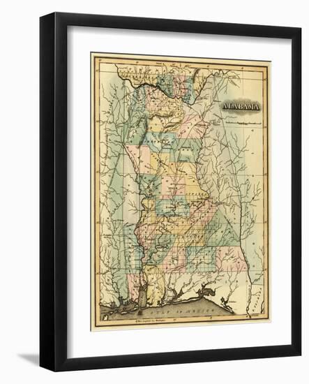 Alabama - Panoramic Map - Alabama-Lantern Press-Framed Art Print