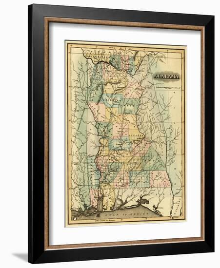 Alabama - Panoramic Map - Alabama-Lantern Press-Framed Art Print