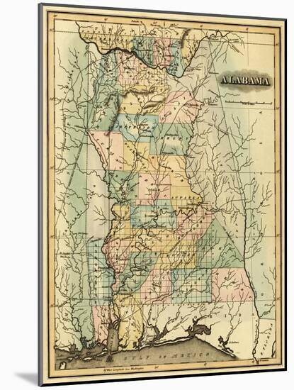 Alabama - Panoramic Map - Alabama-Lantern Press-Mounted Art Print