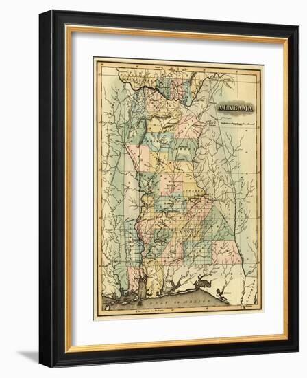 Alabama - Panoramic Map - Alabama-Lantern Press-Framed Art Print