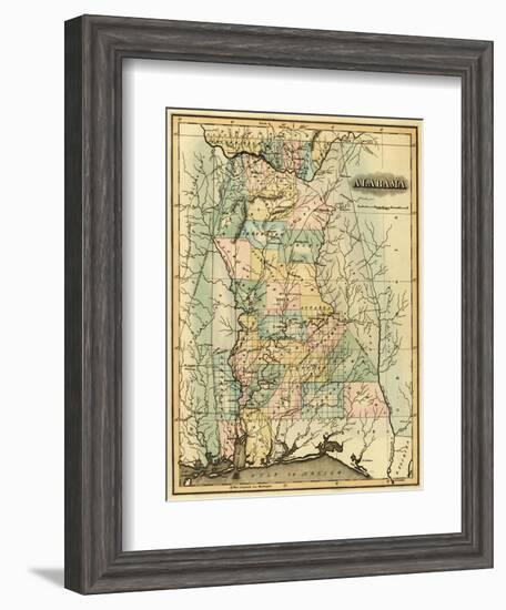 Alabama - Panoramic Map - Alabama-Lantern Press-Framed Art Print