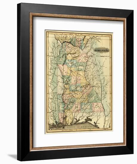 Alabama - Panoramic Map - Alabama-Lantern Press-Framed Art Print