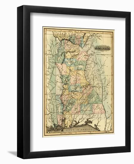 Alabama - Panoramic Map - Alabama-Lantern Press-Framed Art Print