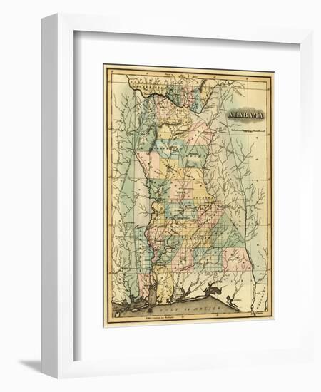 Alabama - Panoramic Map - Alabama-Lantern Press-Framed Art Print