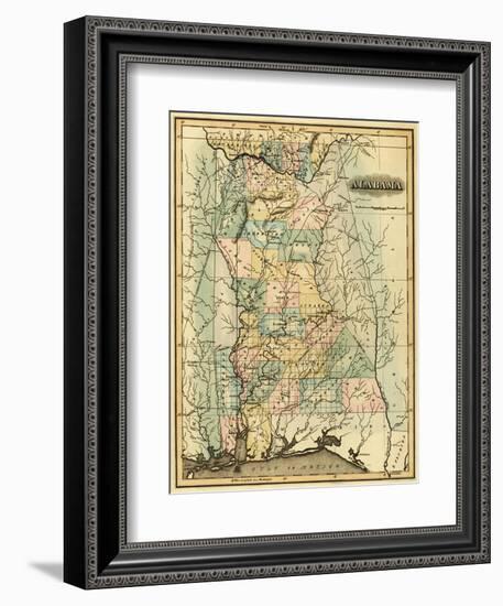 Alabama - Panoramic Map - Alabama-Lantern Press-Framed Art Print