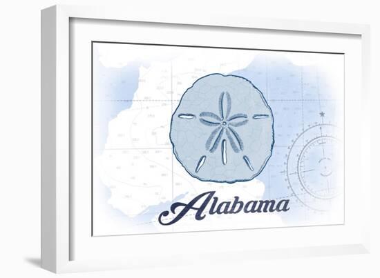 Alabama - Sand Dollar - Blue - Coastal Icon-Lantern Press-Framed Art Print