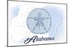 Alabama - Sand Dollar - Blue - Coastal Icon-Lantern Press-Mounted Art Print