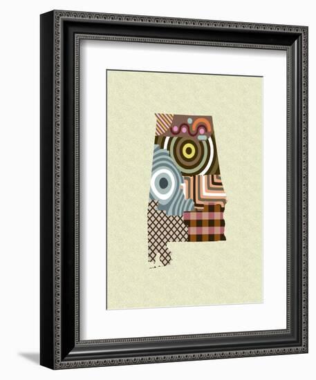 Alabama State Map-Lanre Adefioye-Framed Giclee Print