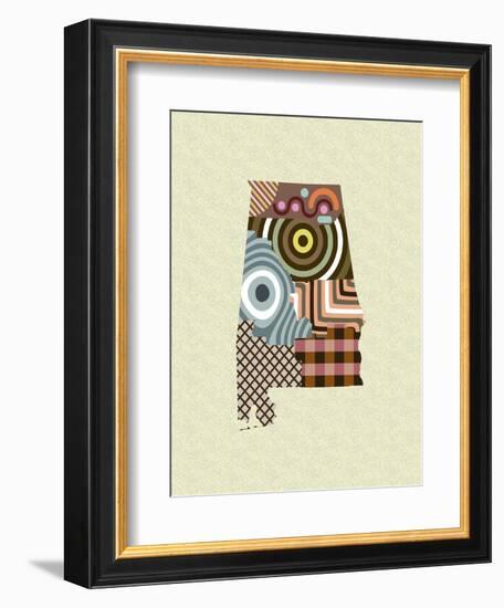 Alabama State Map-Lanre Adefioye-Framed Giclee Print