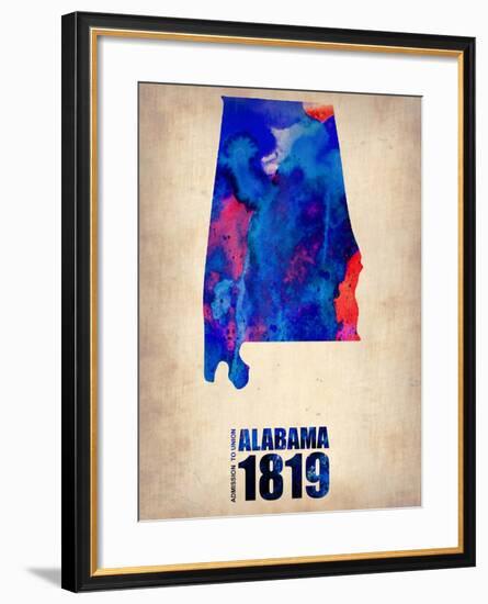 Alabama Watercolor Map-NaxArt-Framed Art Print