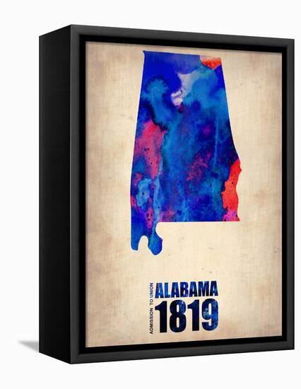 Alabama Watercolor Map-NaxArt-Framed Stretched Canvas