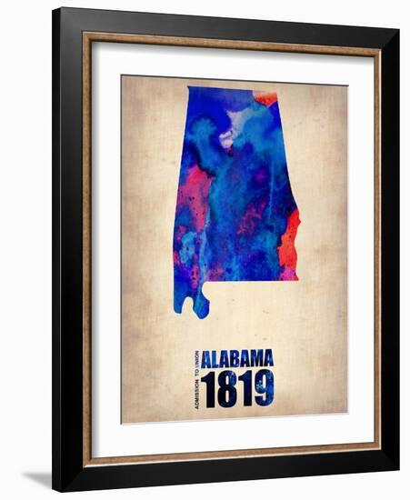 Alabama Watercolor Map-NaxArt-Framed Art Print