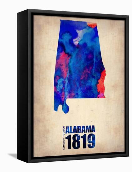 Alabama Watercolor Map-NaxArt-Framed Stretched Canvas