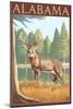 Alabama White Tailed Deer-Lantern Press-Mounted Art Print