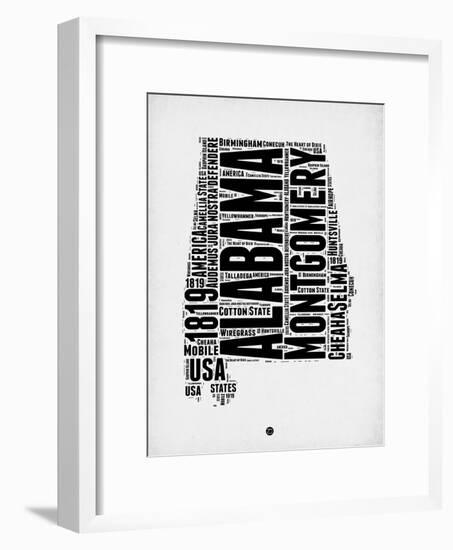 Alabama Word Cloud 2-NaxArt-Framed Art Print