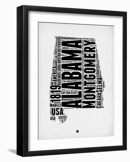 Alabama Word Cloud 2-NaxArt-Framed Art Print