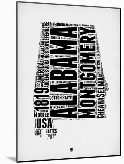 Alabama Word Cloud 2-NaxArt-Mounted Art Print