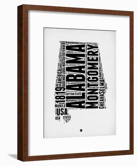 Alabama Word Cloud 2-NaxArt-Framed Art Print