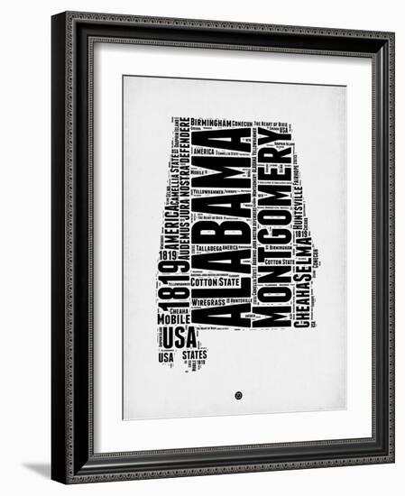 Alabama Word Cloud 2-NaxArt-Framed Art Print