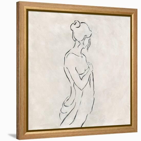 Alabaster Bather 1-Karen Wallis-Framed Stretched Canvas