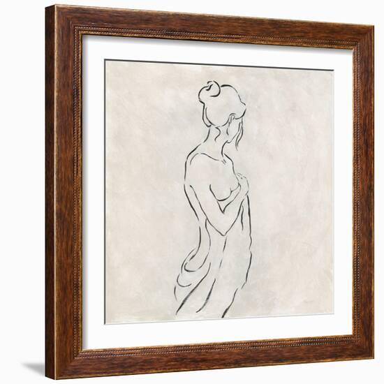 Alabaster Bather 1-Karen Wallis-Framed Art Print