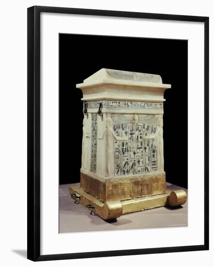 Alabaster Canopic Shrine, from the Tomb of the Pharaoh Tutankhamun, Thebes, Egypt-Robert Harding-Framed Photographic Print