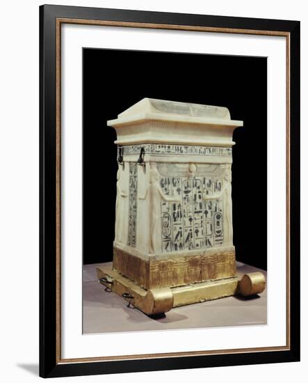 Alabaster Canopic Shrine, from the Tomb of the Pharaoh Tutankhamun, Thebes, Egypt-Robert Harding-Framed Photographic Print