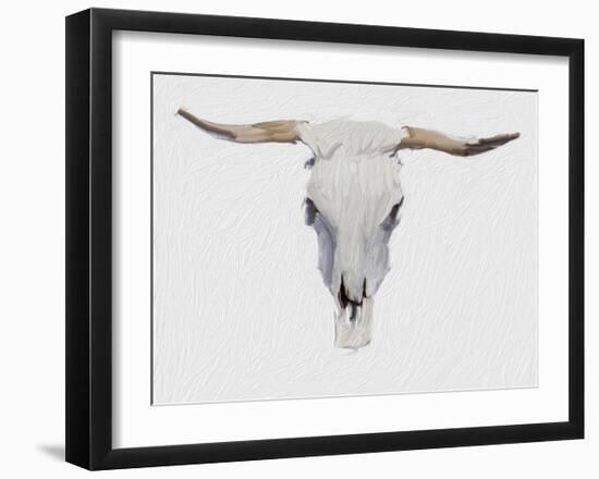 Alabaster Cow Skull-Sarah Butcher-Framed Art Print