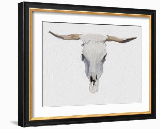 Alabaster Cow Skull-Sarah Butcher-Framed Art Print