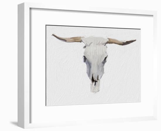 Alabaster Cow Skull-Sarah Butcher-Framed Art Print