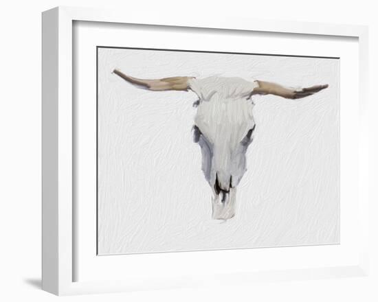 Alabaster Cow Skull-Sarah Butcher-Framed Art Print