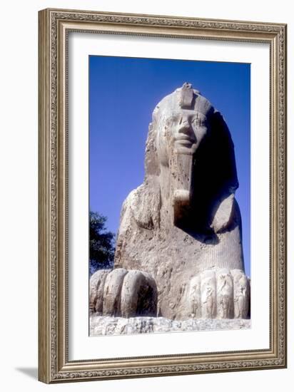 Alabaster Sphinx (Seen from Front), Memphis, Egypt, 18th or 19th Dynasty, C14th-13th Century Bc-CM Dixon-Framed Photographic Print