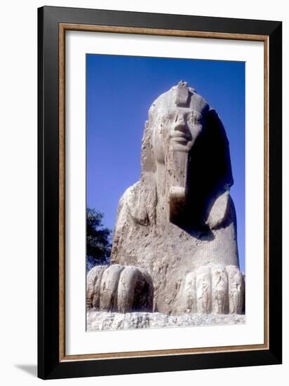 Alabaster Sphinx (Seen from Front), Memphis, Egypt, 18th or 19th Dynasty, C14th-13th Century Bc-CM Dixon-Framed Photographic Print