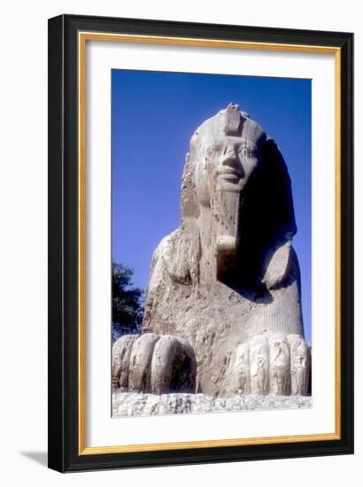 Alabaster Sphinx (Seen from Front), Memphis, Egypt, 18th or 19th Dynasty, C14th-13th Century Bc-CM Dixon-Framed Photographic Print