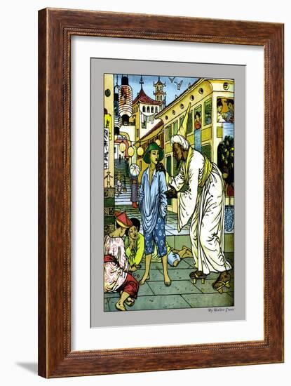 Aladdin Accosted By Magician, c.1878-Walter Crane-Framed Art Print